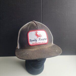 WHISKEY BENT HAT CO. Rowdy Rooster Adjustable Snapback Trucker Hat Black/White